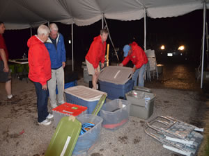 Red-shirts packing up to beat the flood