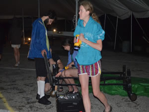Packing up in the rain