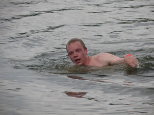 Skipper in the swim test